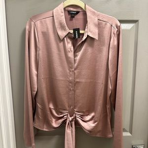 express button up silk top new with tags